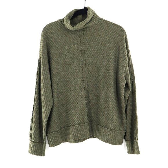 COPY - H By Bordeaux Waffle Knit Sweater Women SM Green Oversized Boxy Lagenloo… - Picture 1 of 8
